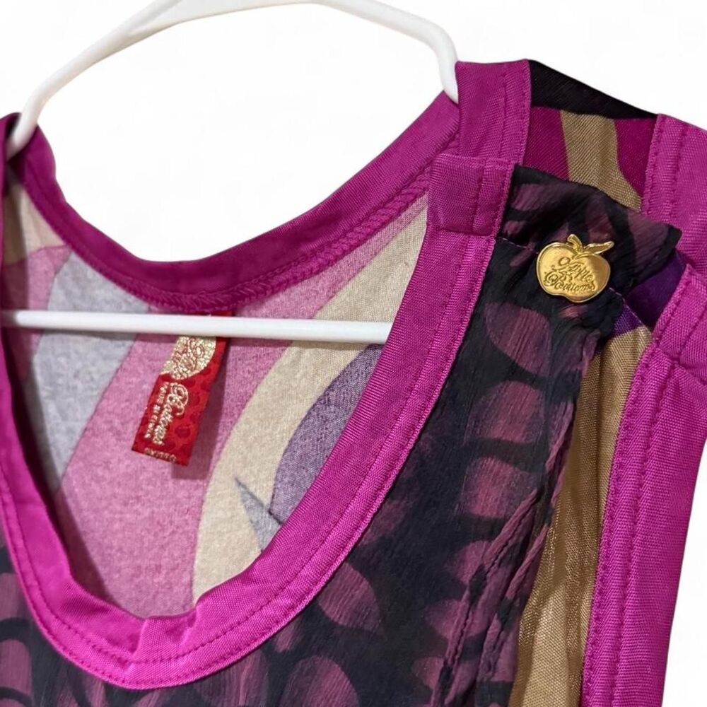 Apple Bottom Purple, black, and gold abstract geometric print maxi dress - Picture 6 of 7